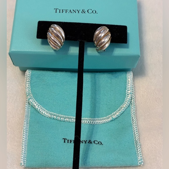 Tiffany & Co. Gold Rope and Sterling Silver Swirl Clip-On Earrings - Picture 5 of 9